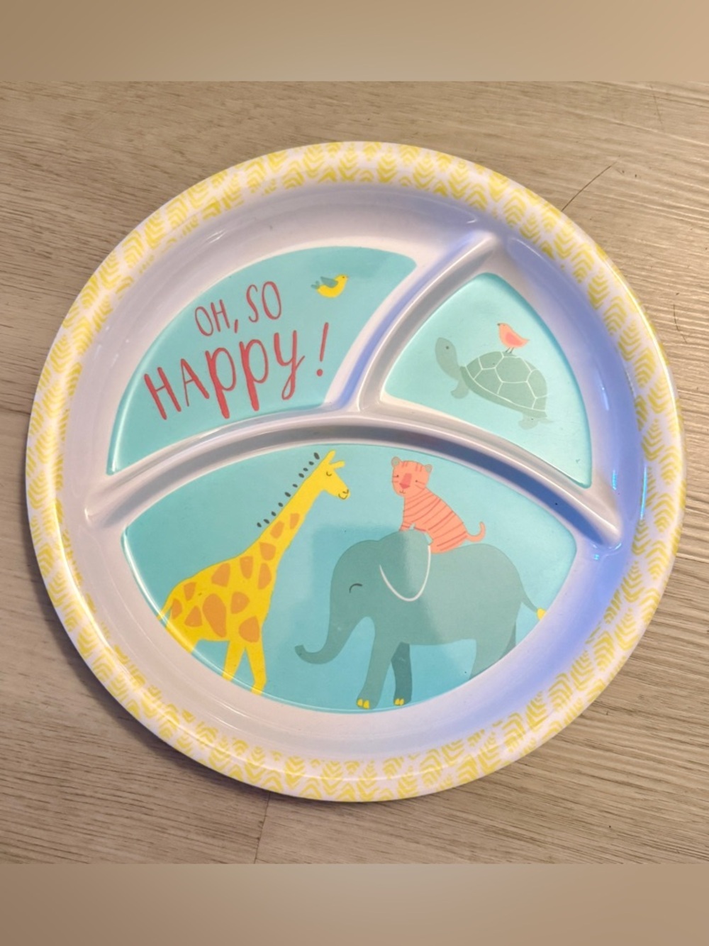 Giraffe Elephant Tiger Bird Turtle Kids Toddler Divided Plate Carter's 2015